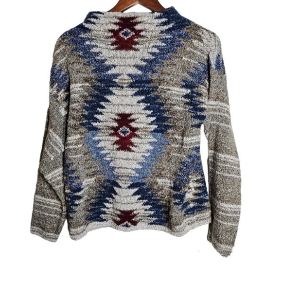 David Brooks Women's Vintage Inspired Aztec Pattern Sweater  - Size M - Picture 2 of 3